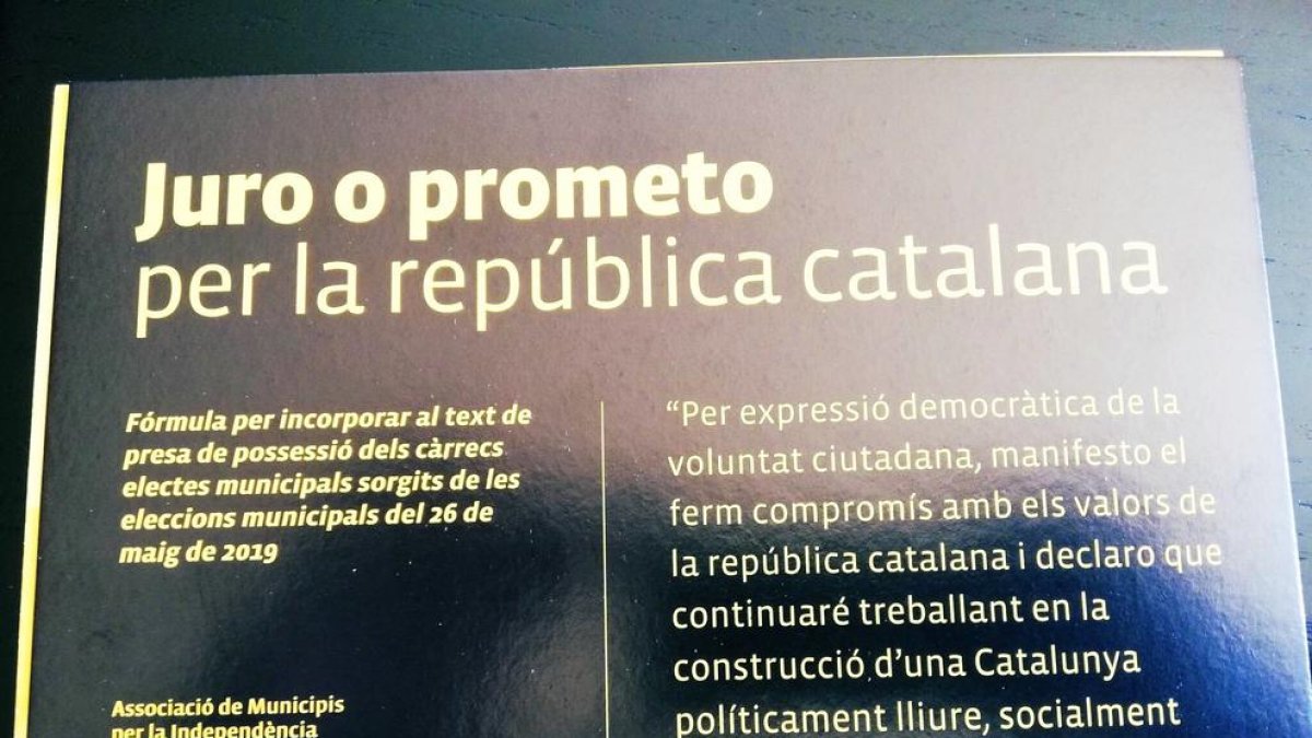 La AMI propone a los electos que prometan o juren el cargo «por la república catalana».