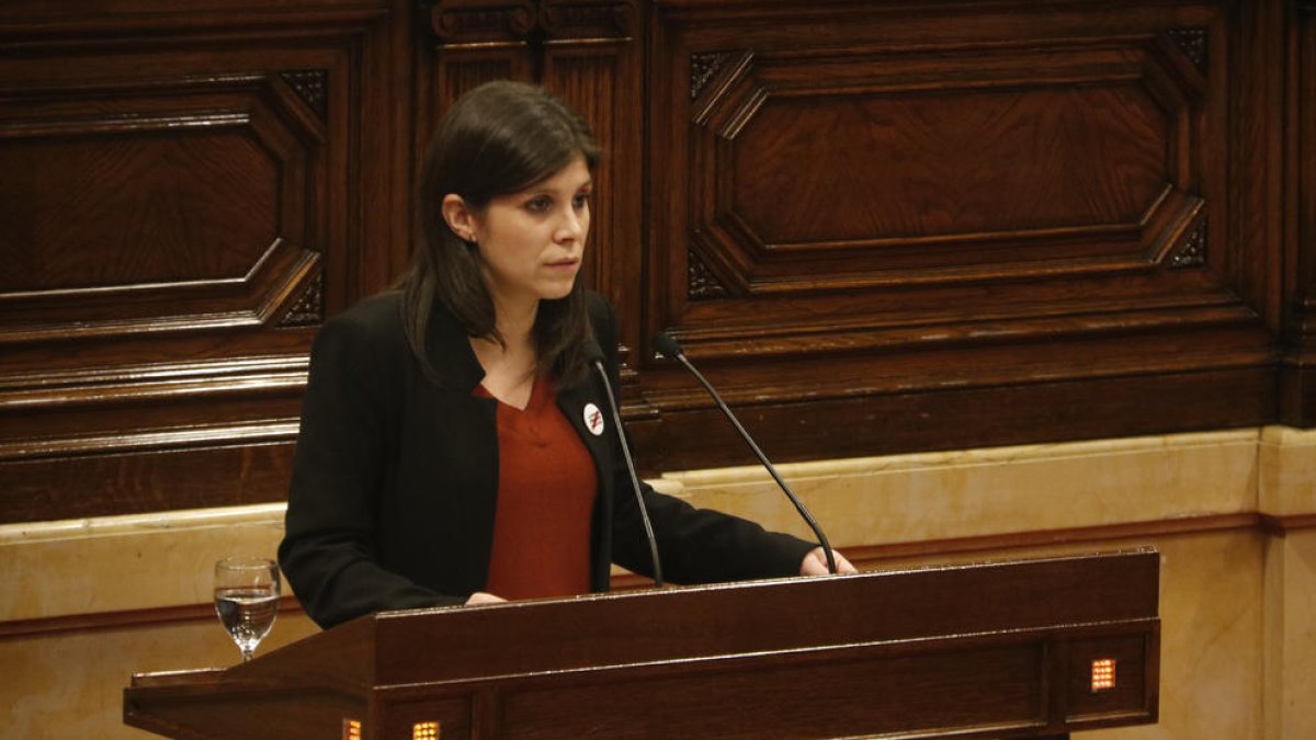 La portaveu d'ERC, Marta Vilalta, al ple del Parlament