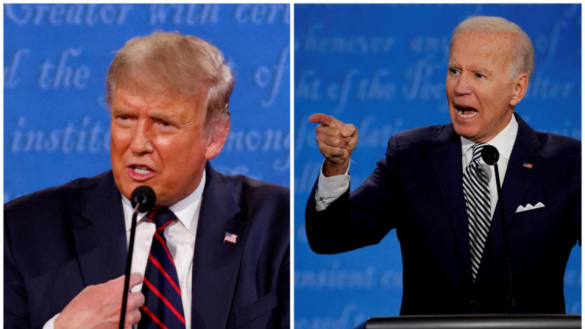Donald Trump y Joe Biden, en una imagen de archivo de los debates electorales.