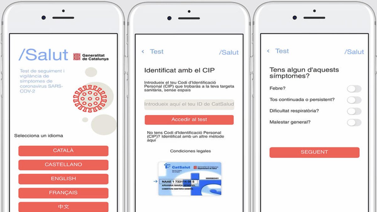 Captures de pantalla de la nova aplicació de CatSalut
