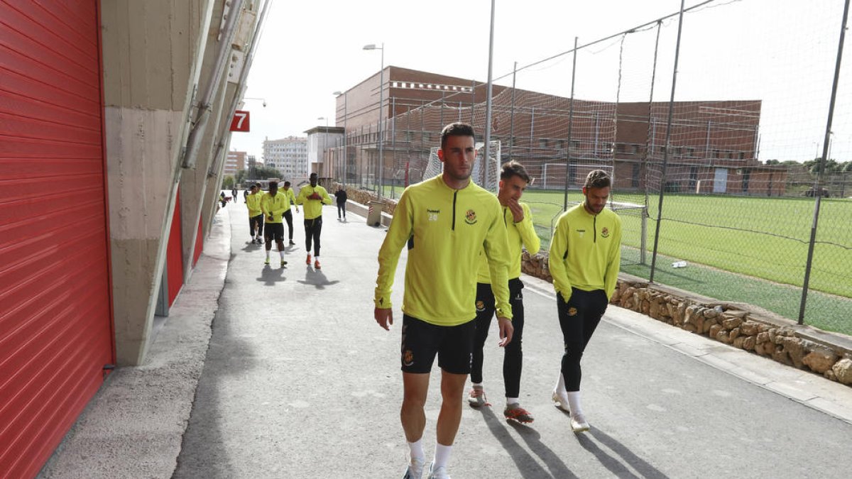 Carlos Albarrán en un entrenament a l'annex del Nou Estadi.