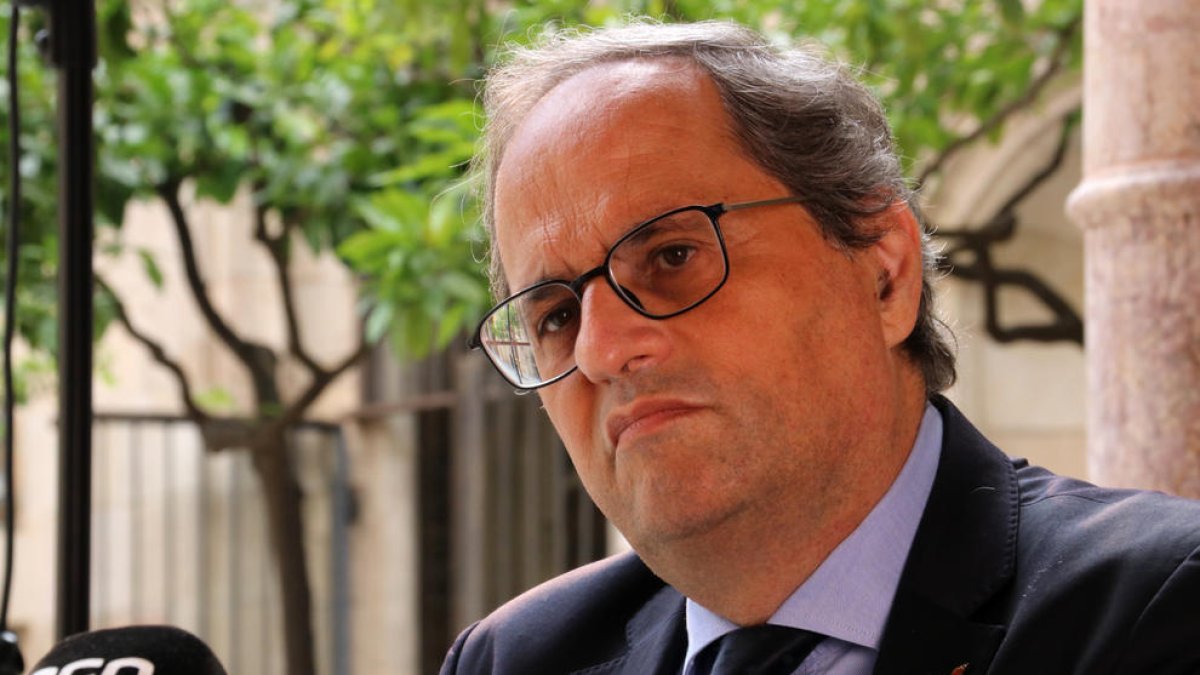 El cap del Govern, Quim Torra, entrevistat per l'ACN al Palau de la Generalitat.