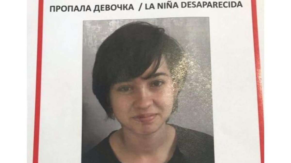 Imagen del cartel que difundió la familia para localizar a la menor ucraniana desaparecida.