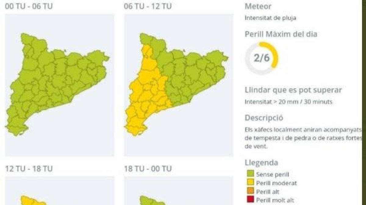 Mapa de predicció de les precipitacions