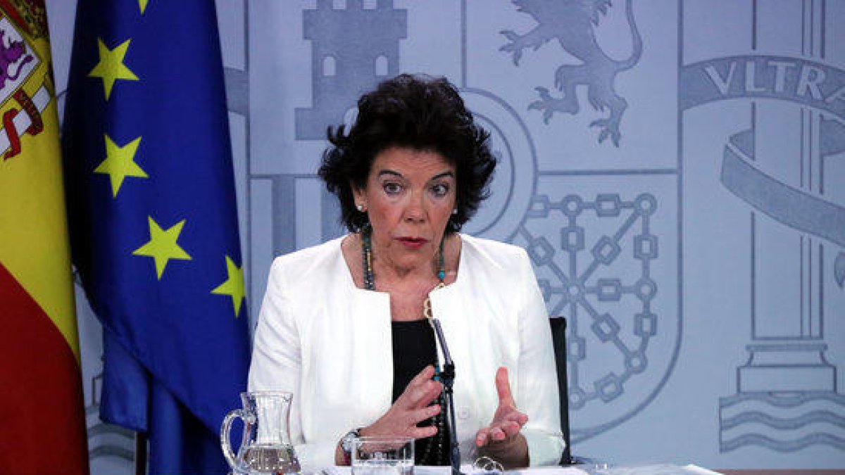 La portavoz del gobierno español, Isabel Celaá.