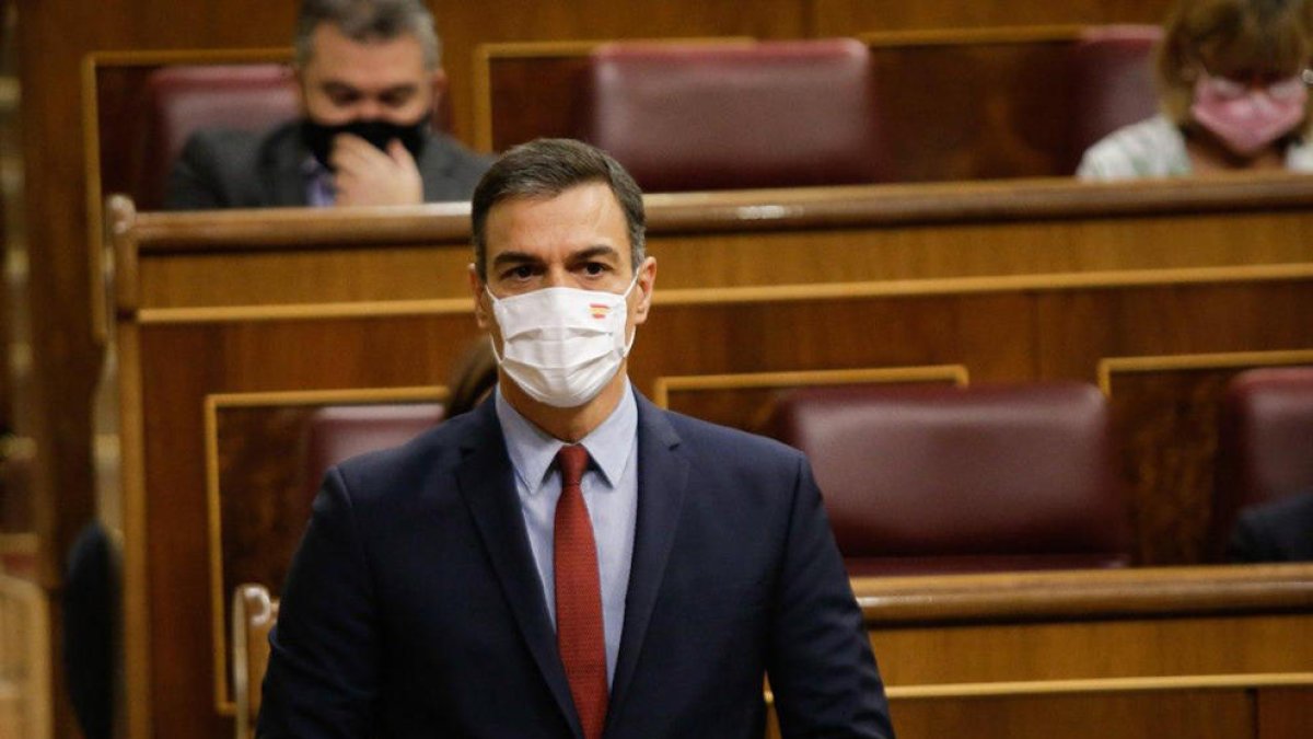 El president del govern espayol, Pedro Sánchez, aquest 28/10/2020 al Congrés dels Diputats