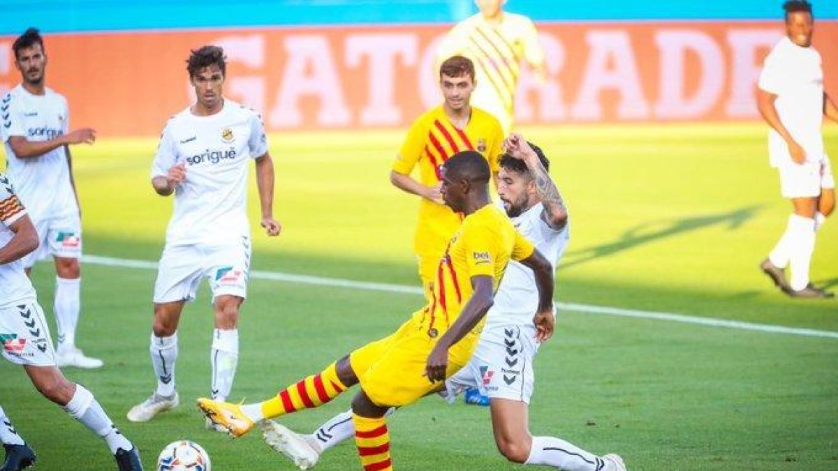 Imatge del partit entre el Barça i el Nàstic de Tarragona