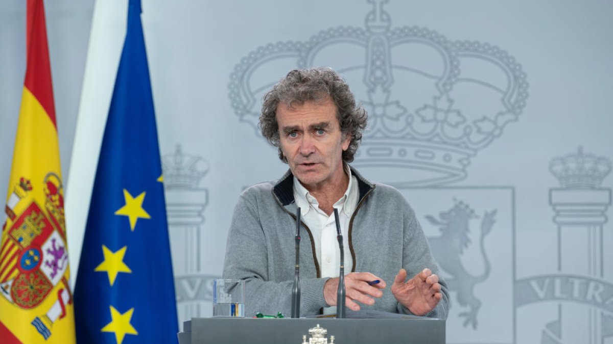 El responsable de Sanidad, Fernando Simón, durante la rueda de prensa.