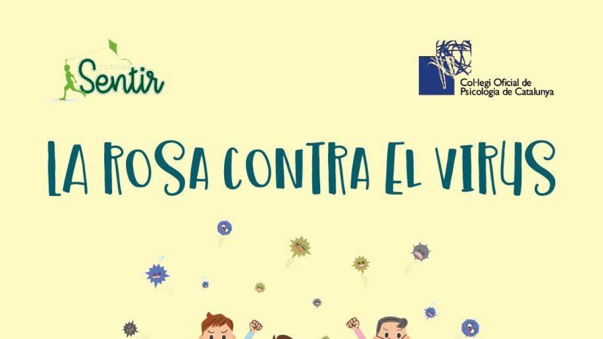 Portada del llibre 'Rosa contra el virus. Conte per explicar el Coronavirus i altres virus possibles'