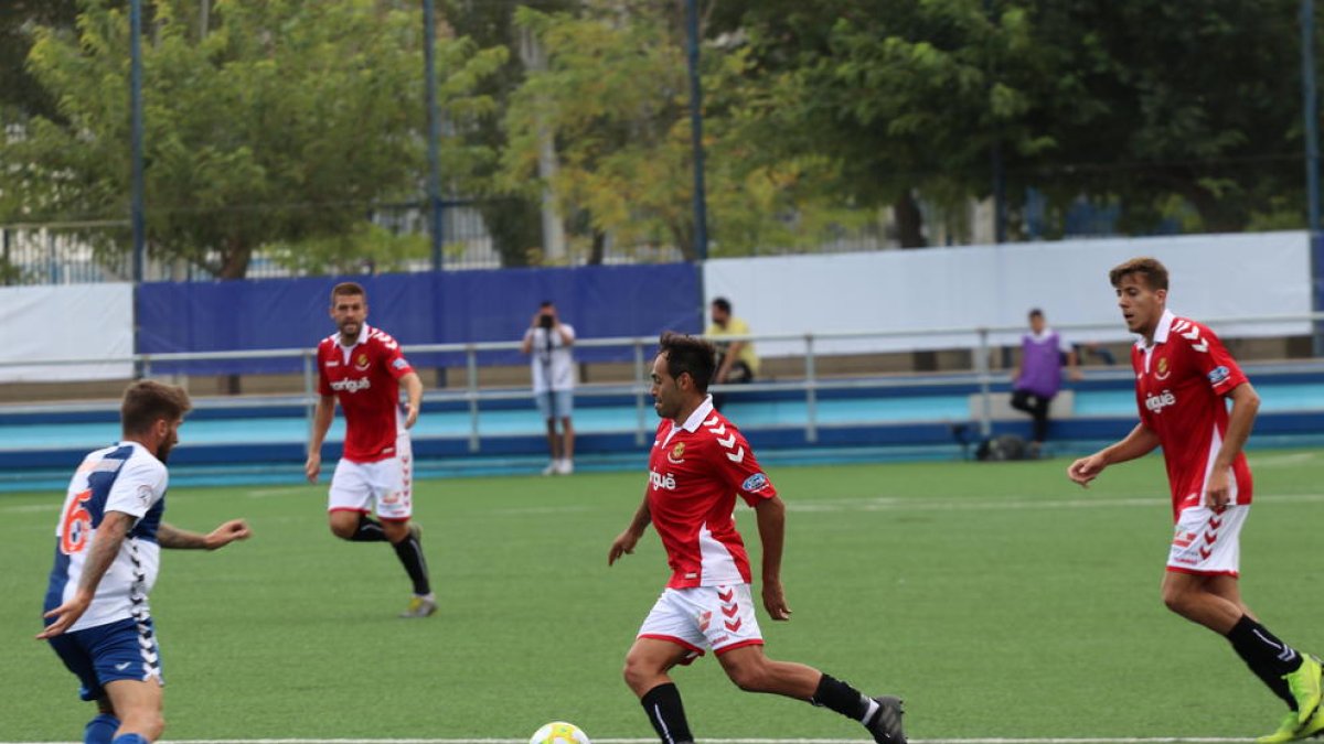 Petcoff i Viti en el partit disputat contra l'Ebro en la primera volta que va acabar amb victòria grana (0-2).