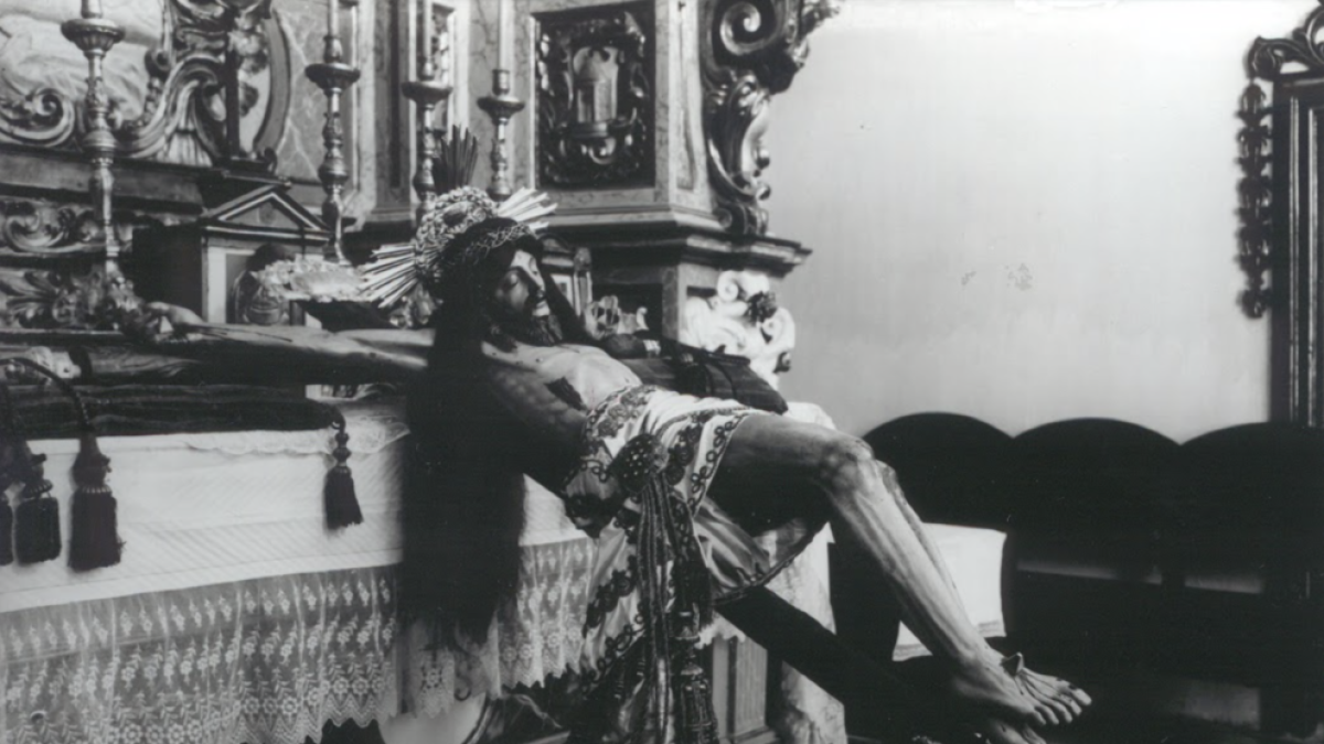 El Sant Crist de la Sang que va ser cremat en una foguera el 21 de juliol del 1936.