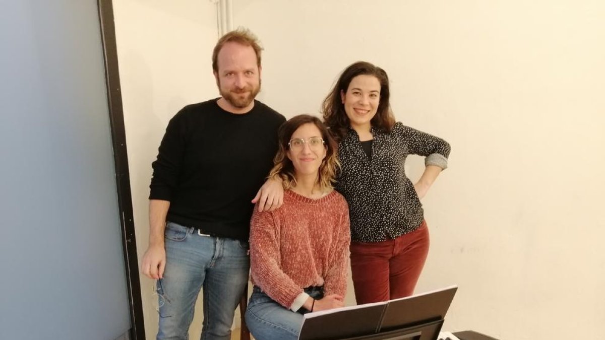 J. Codina, C.Martínez i G.Llauradó, director, directora musical i protagonista de l'obra.