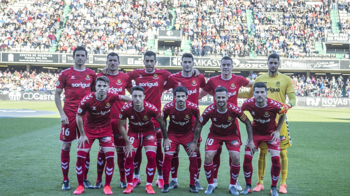 Un once del Nàstic de la presente temporada.