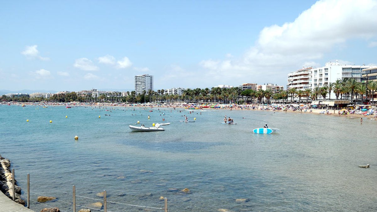 Una de les platges de Salou aquest juliol.