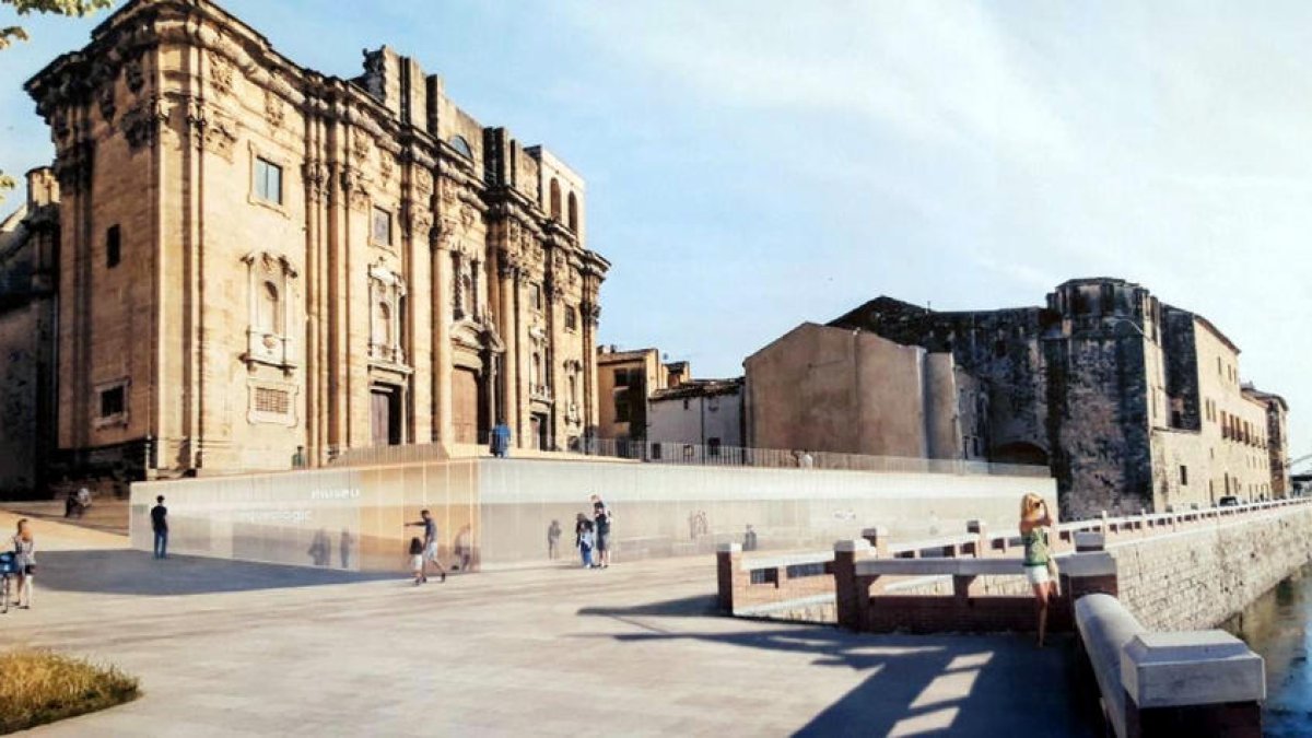 Imagen virtual de la plaza de la Catedral de Tortosa cuando acabe la urbanización.
