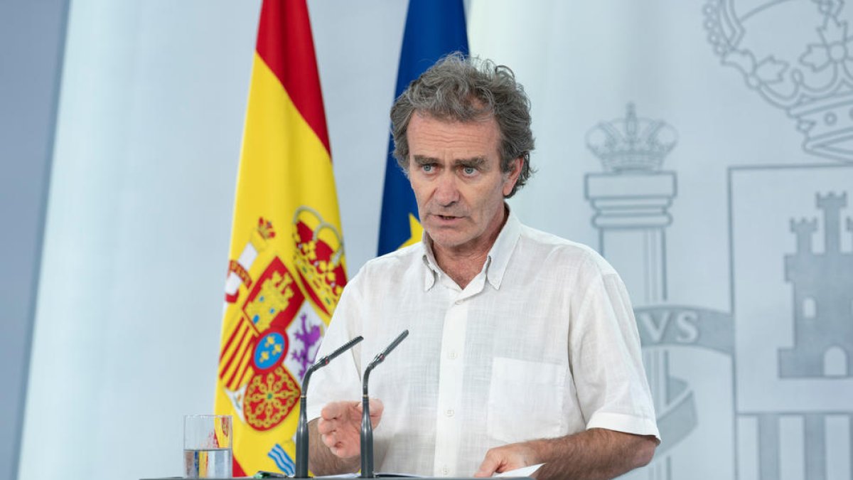 El responsable de Sanidad, Fernando Simón, durante la rueda de prensa
