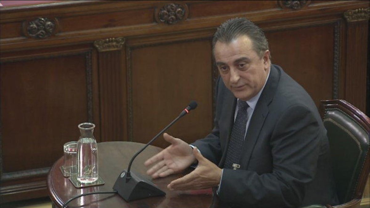 El comisario de los Mossos d'Esquadra Manuel Castellví, durante la comparecencia en el Tribunal Supremo