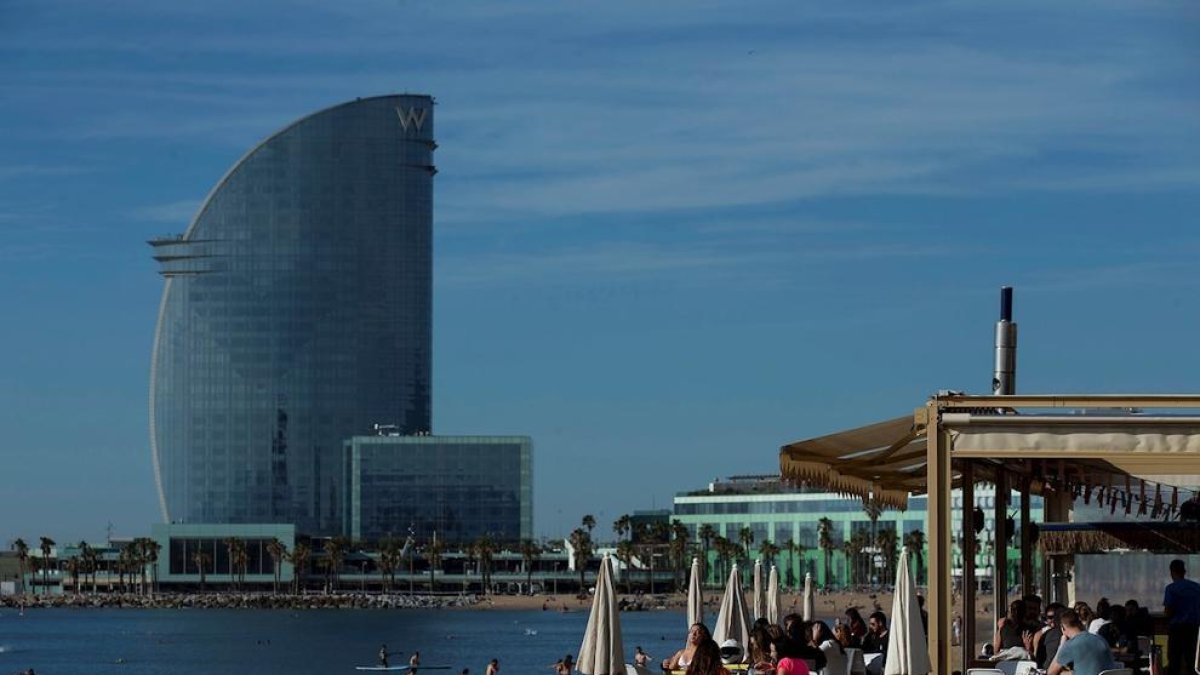 Imatge de la platja de la Barceloneta