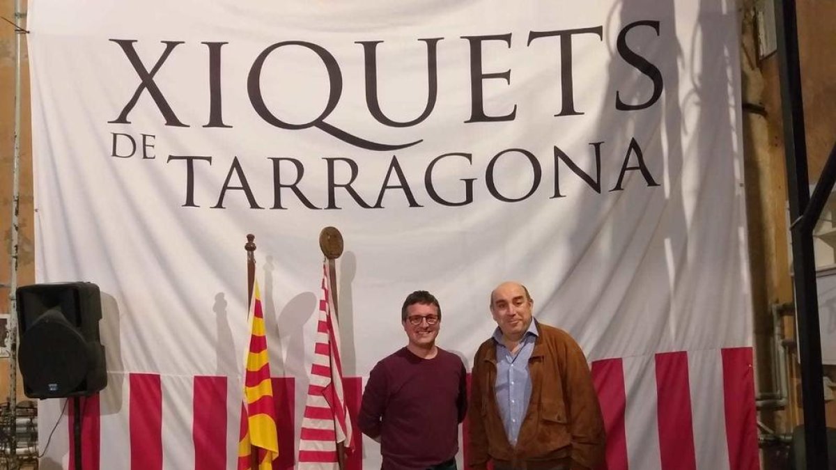 Alfredo González (izquierda) y Rafa Segarra (derecha), los nuevos cap de colla y presidente de los Xiquets de Tarragona, respectivamente.