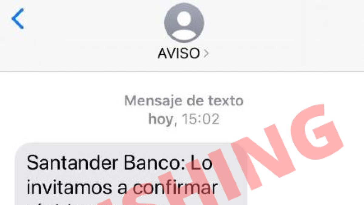 Imatge del missatge fraudulent que suplanta el Banc Santander.