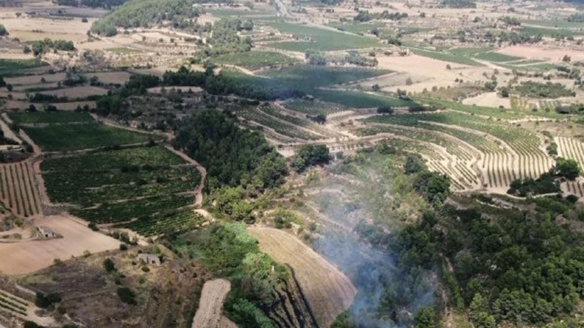 imagen aérea del incendio.