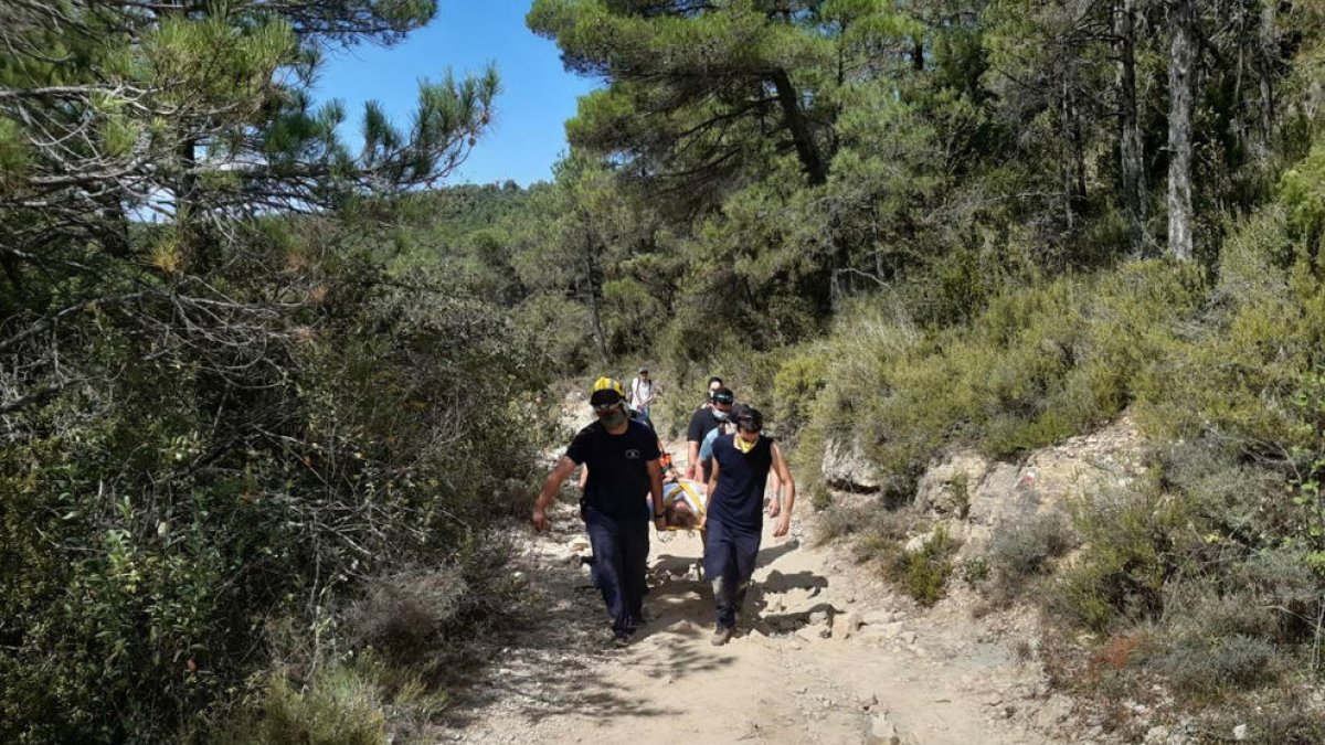 Imatge del rescat de la dona avui a la Febró