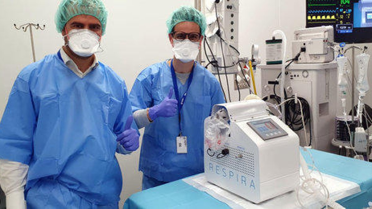 Proves del ventilador d'emergència Respira a l'Hospital Germans Trias i Pujol