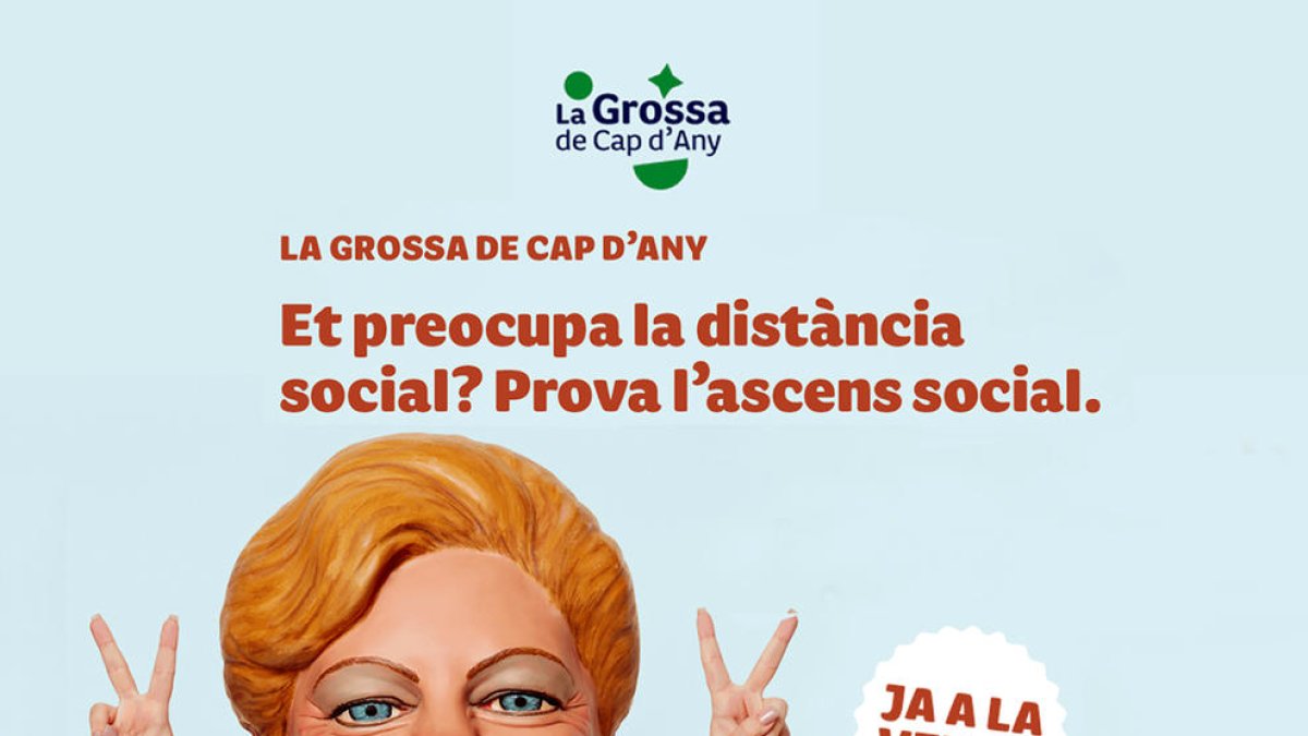 Cartell de la campanya que la Grossa de Catalunya ha retirat, on es vincula l'ascens social amb la compra de loteria