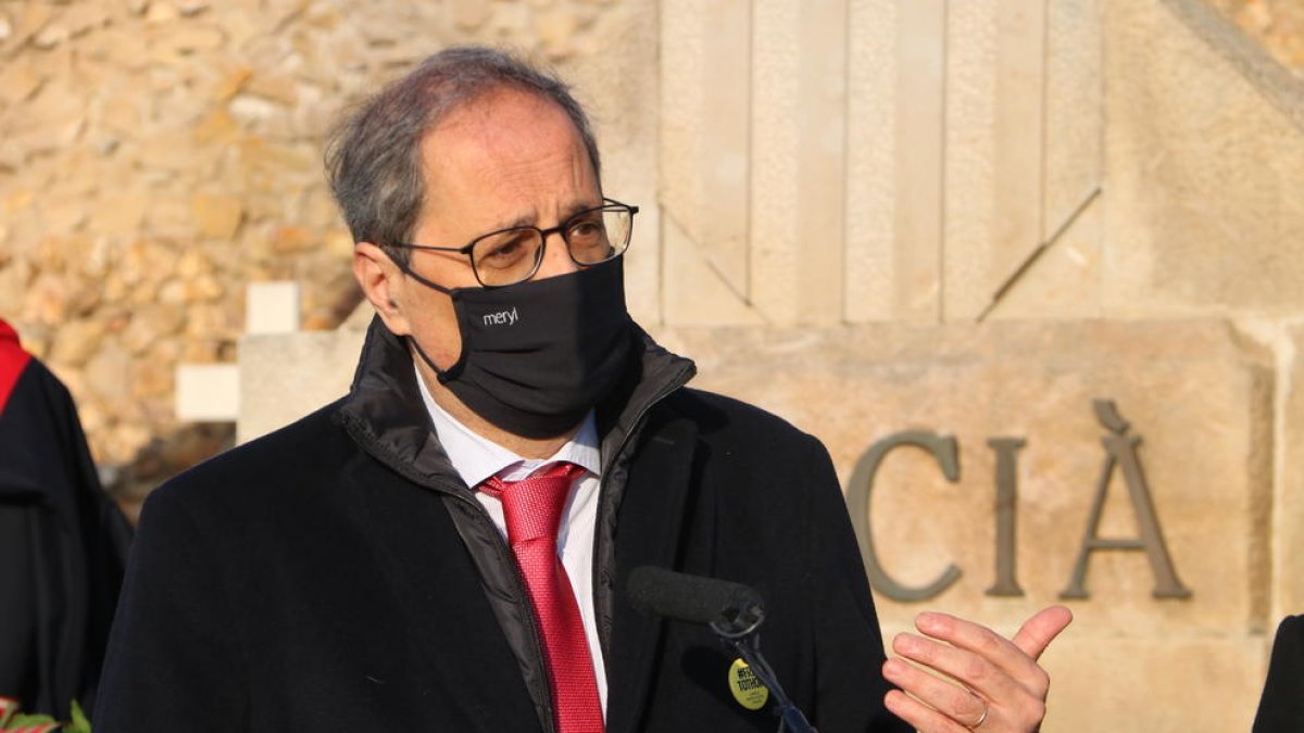 Primer pla de l'expresident de la Generalitat Quim Torra.