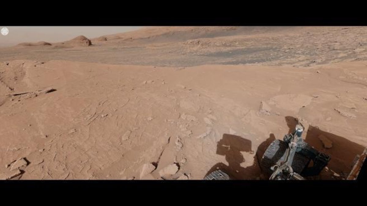 La imagen captada por el rover Curiosity en Marte.