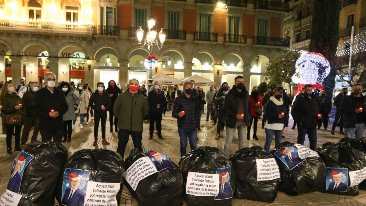 Imagen de la protesta en la plaza Prim.