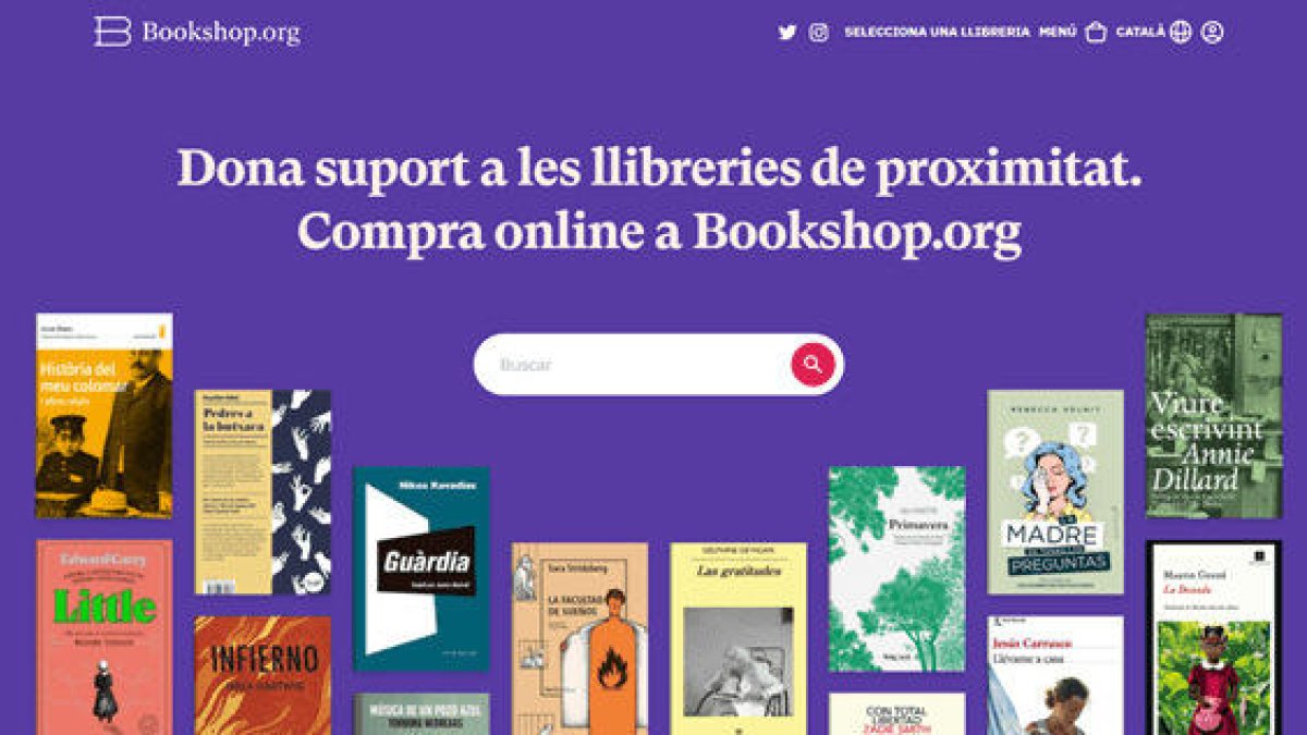 Imagen de la plataforma de venta de libros Bookshop.org en catalán.