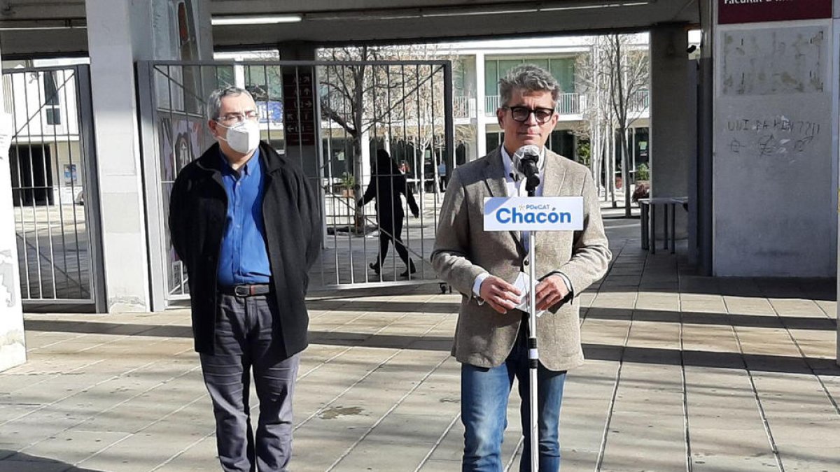 Marc Arza, en el acto de campaña en el Campus Catalunya.