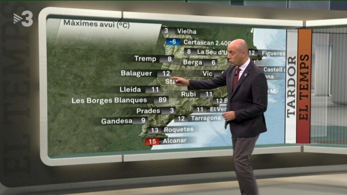 Tomàs Molina informando sobre las temperaturas máximas del miércoles.