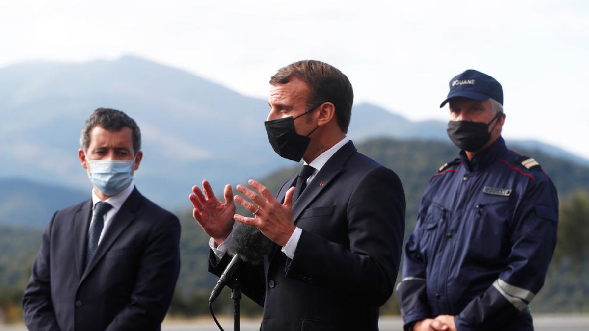 El presidente francés, Emmanuel Macron, en un acto pasado en Pertús.