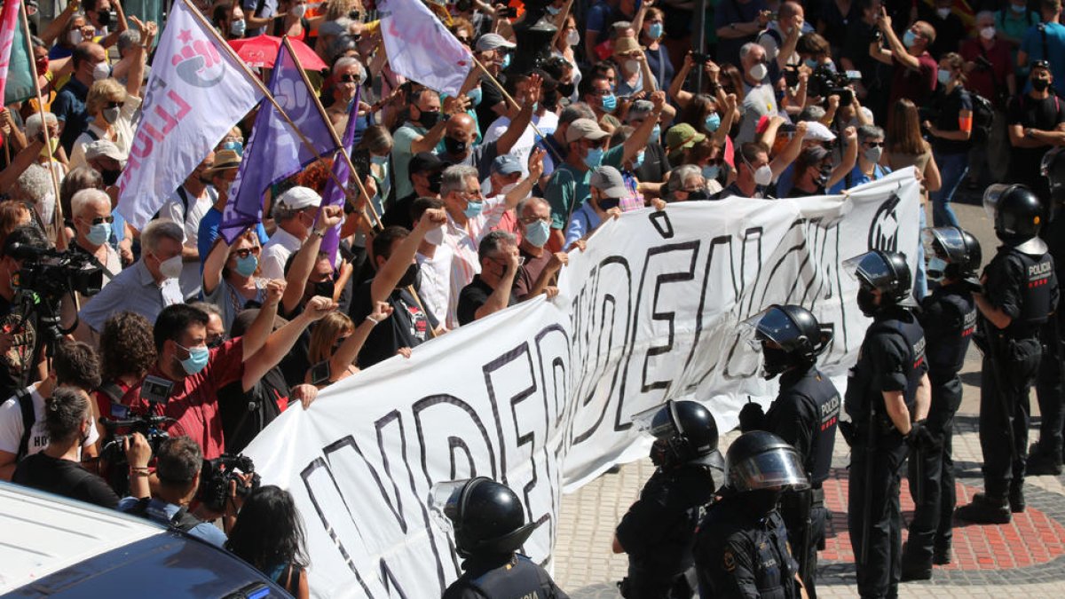 Pla obert de la protesta convocada pels CDR.