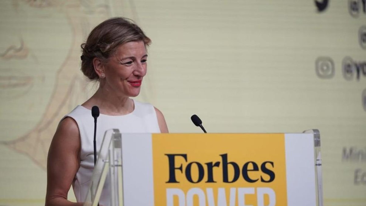 La ministra de Treball, Yolanda Díaz, a la Forbes Power Summit Women, que s'ha celebrat aquest 21 de gener del 2121 a Madrid.