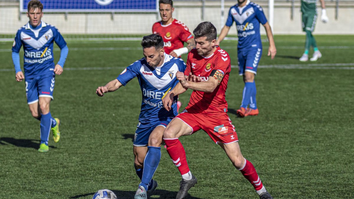 Robert Simón en un partit contra el Nàstic.