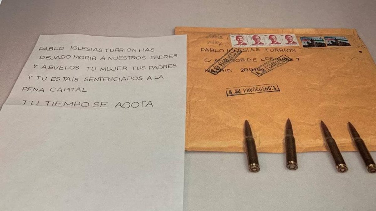 Imagen de la carta recibida por Pablo Iglesias que ayer compartió en Twitter.
