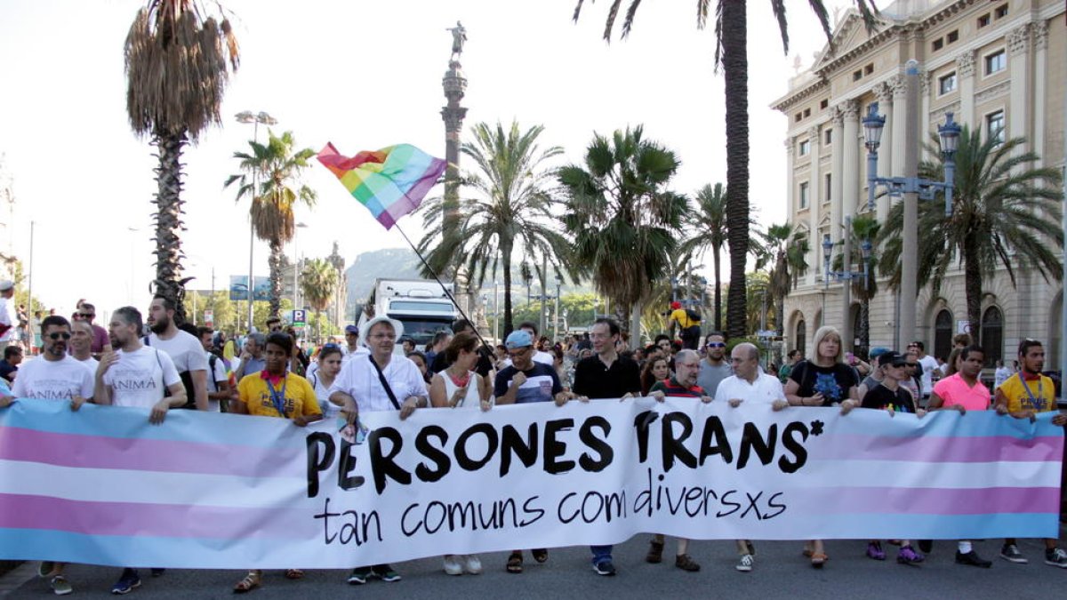 Cartell principal de la Pride Parada en favor dels drets el col·lectiu trans. Imatge del 9 de juliol del 2016.