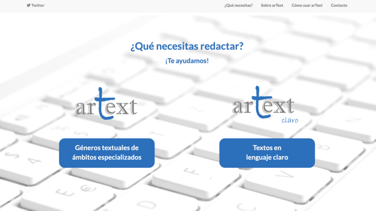 Portada de la web de ArText desarrollado er la UNED.