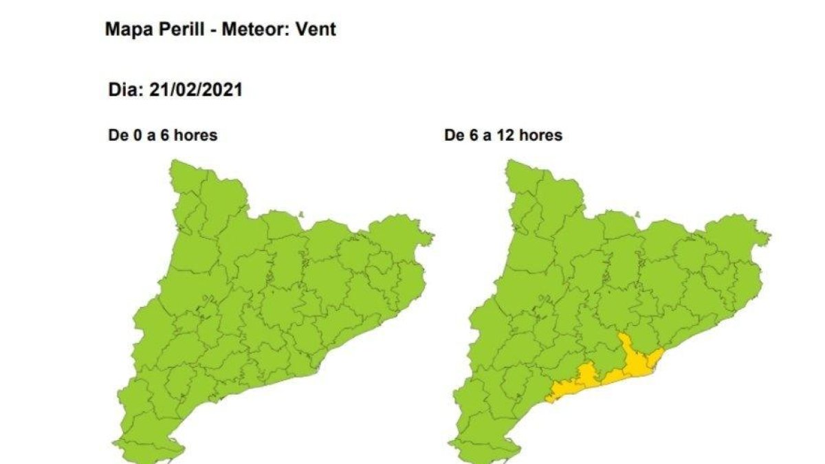 Mapa por riesgo del viento.