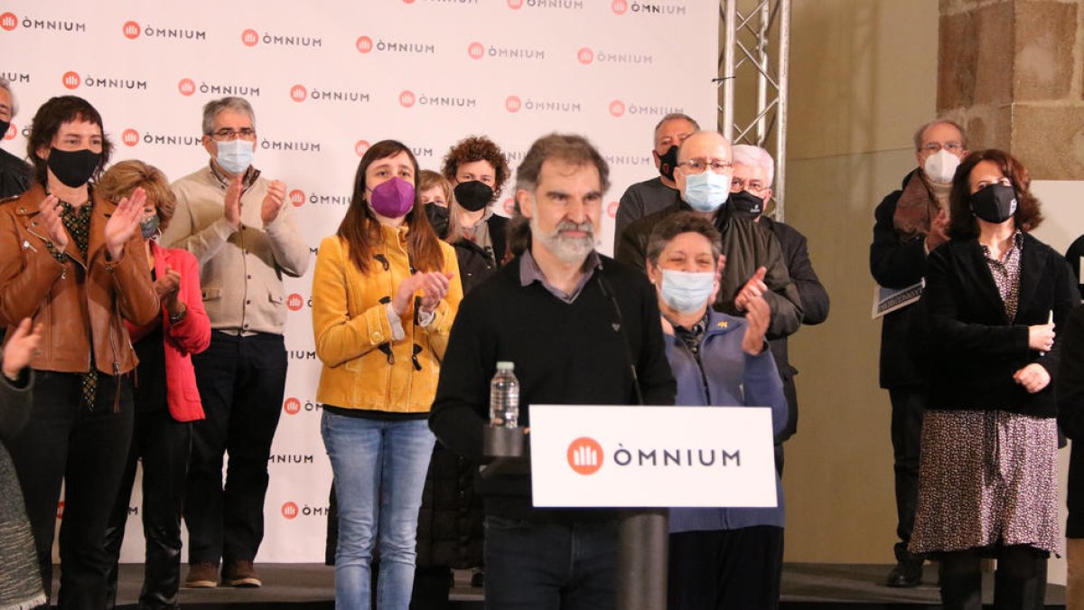 Jordi Cuixart en el acto de Òmnium cultural.