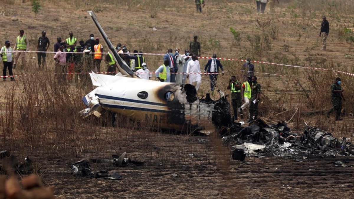 Imagen del avión accidentado.