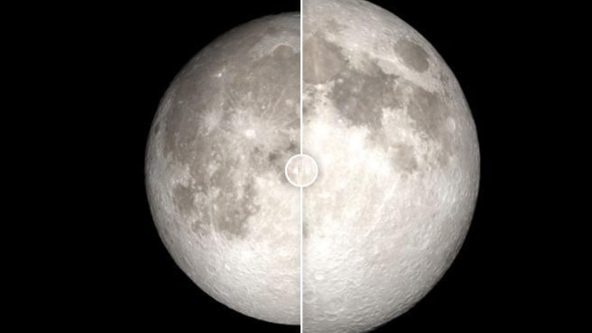 La diferencia de tamaño entre una superluna y la luna llena.