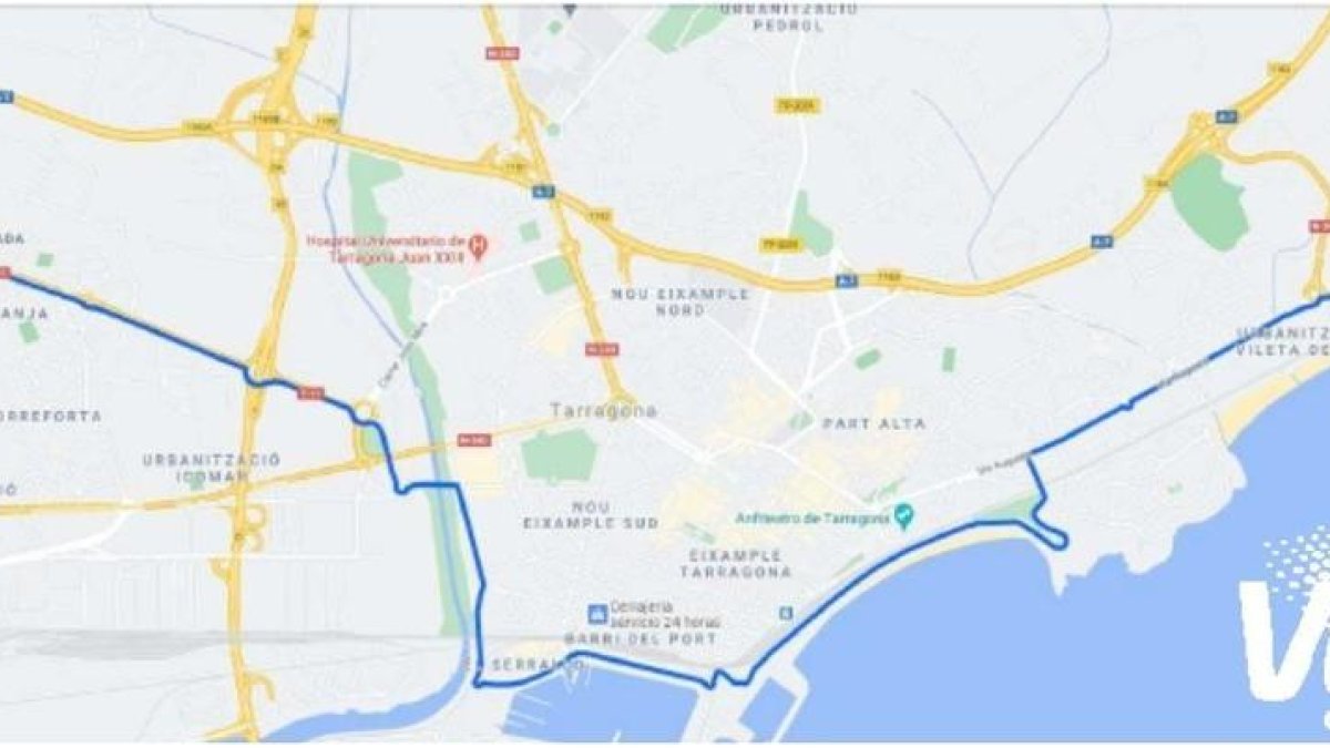 Mapa del recorrido de la Volta en Tarragona.