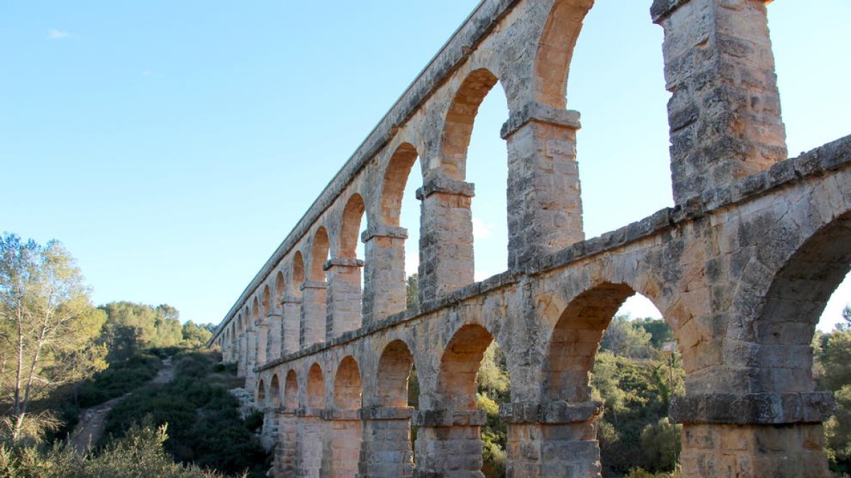 Pla general de l'aqüeducte de les Ferreres de Tarragona, conegut com a Pont del Diable.