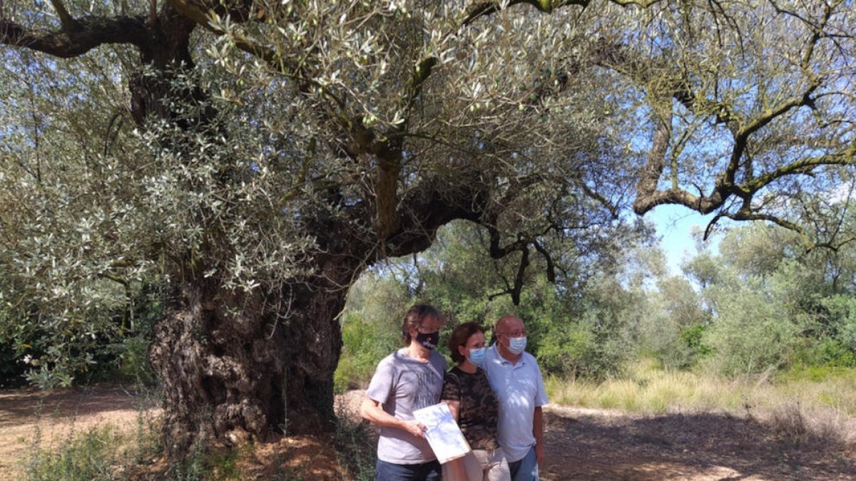 Representantes del Gepec-EdC y los propietarios de la finca del Arión con el acuerdo de custodia firmado.