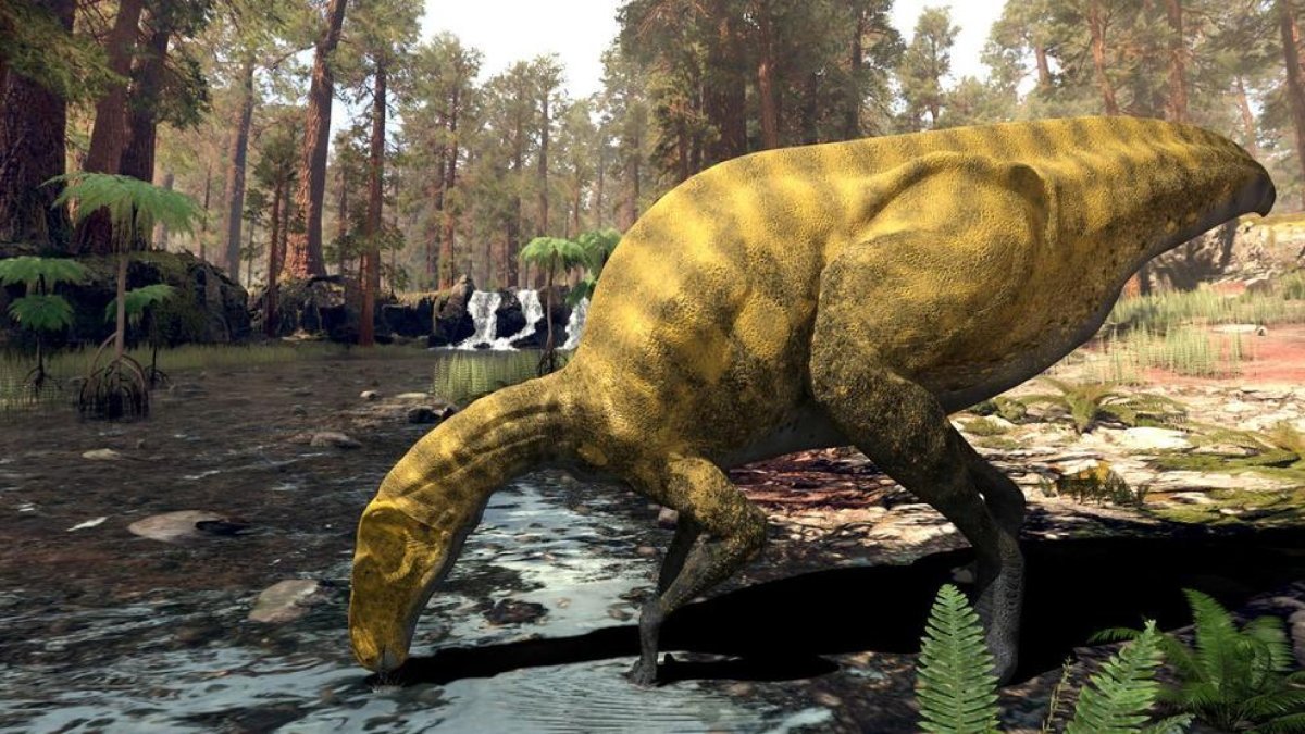 Reconstrucción del aspecto del dinosaurio de Portell.