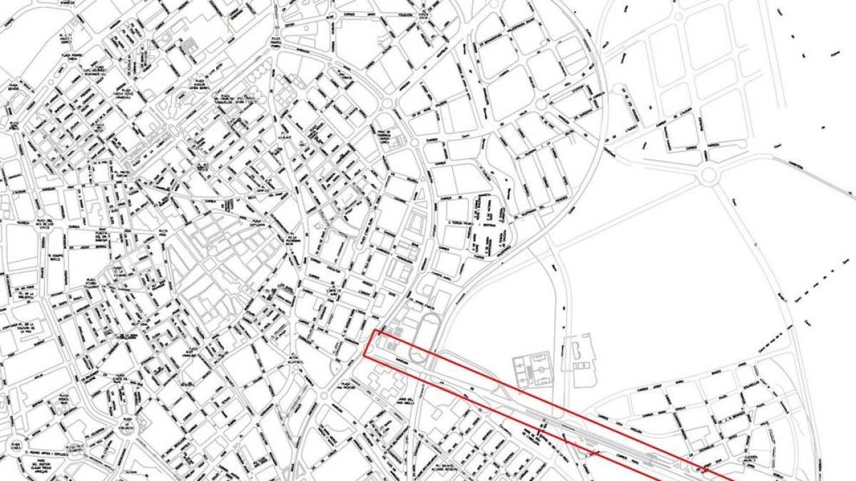 Plano con el nuevo tramo de carri bici en la Avenida de Tarragona.